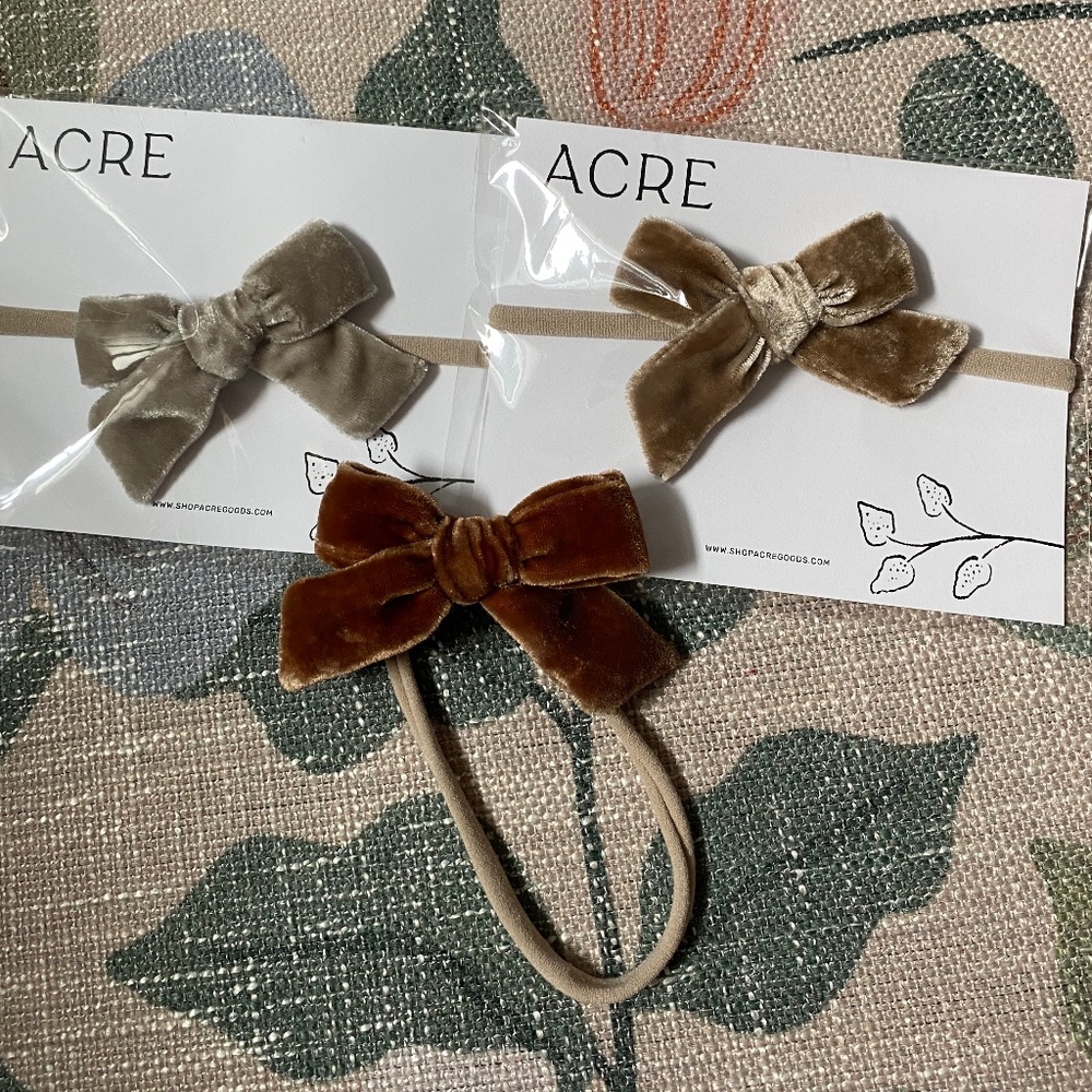 Shop Acre Velvet Infant Hair Bows